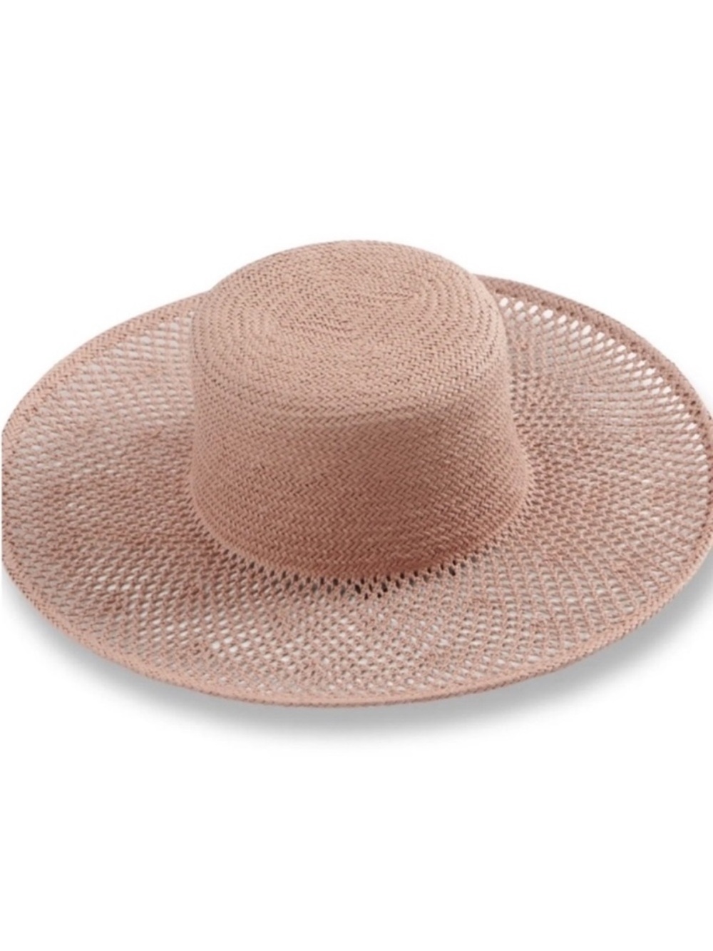 Lucky Brand Wide Brim Straw Hat in Dusty Rose